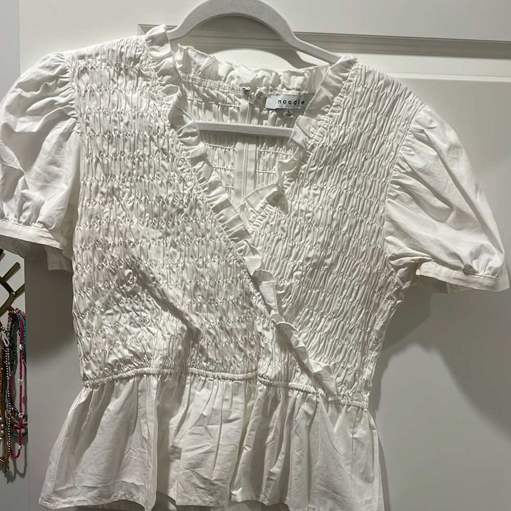 White smocked top